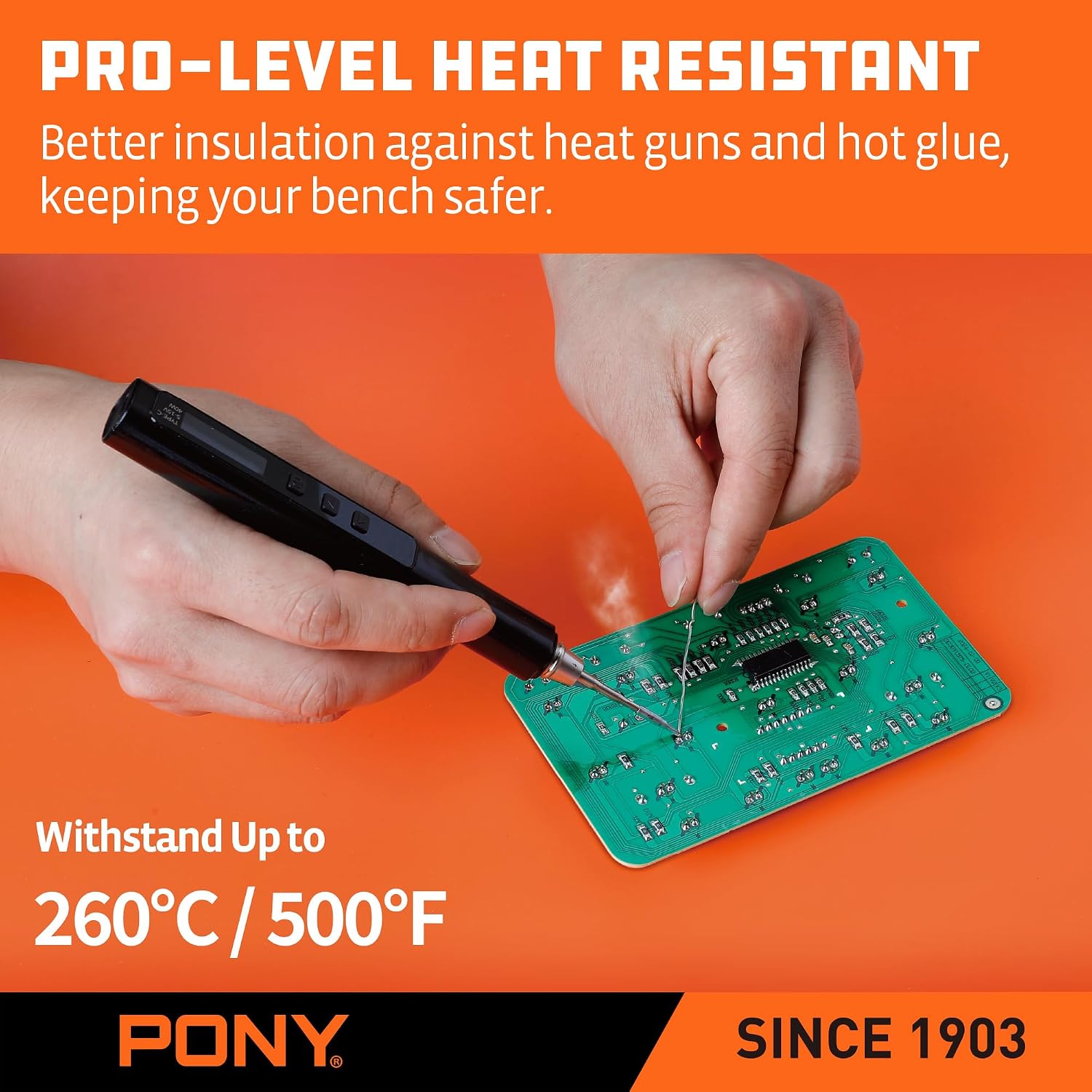 PONY Silicone Glue Mat, 28" x 23", Non-Stick, Heat-Resistant, Anti-Slip Pad for Resin, Epoxy, DIY, Crafts, Woodworking, Garage & Workshop