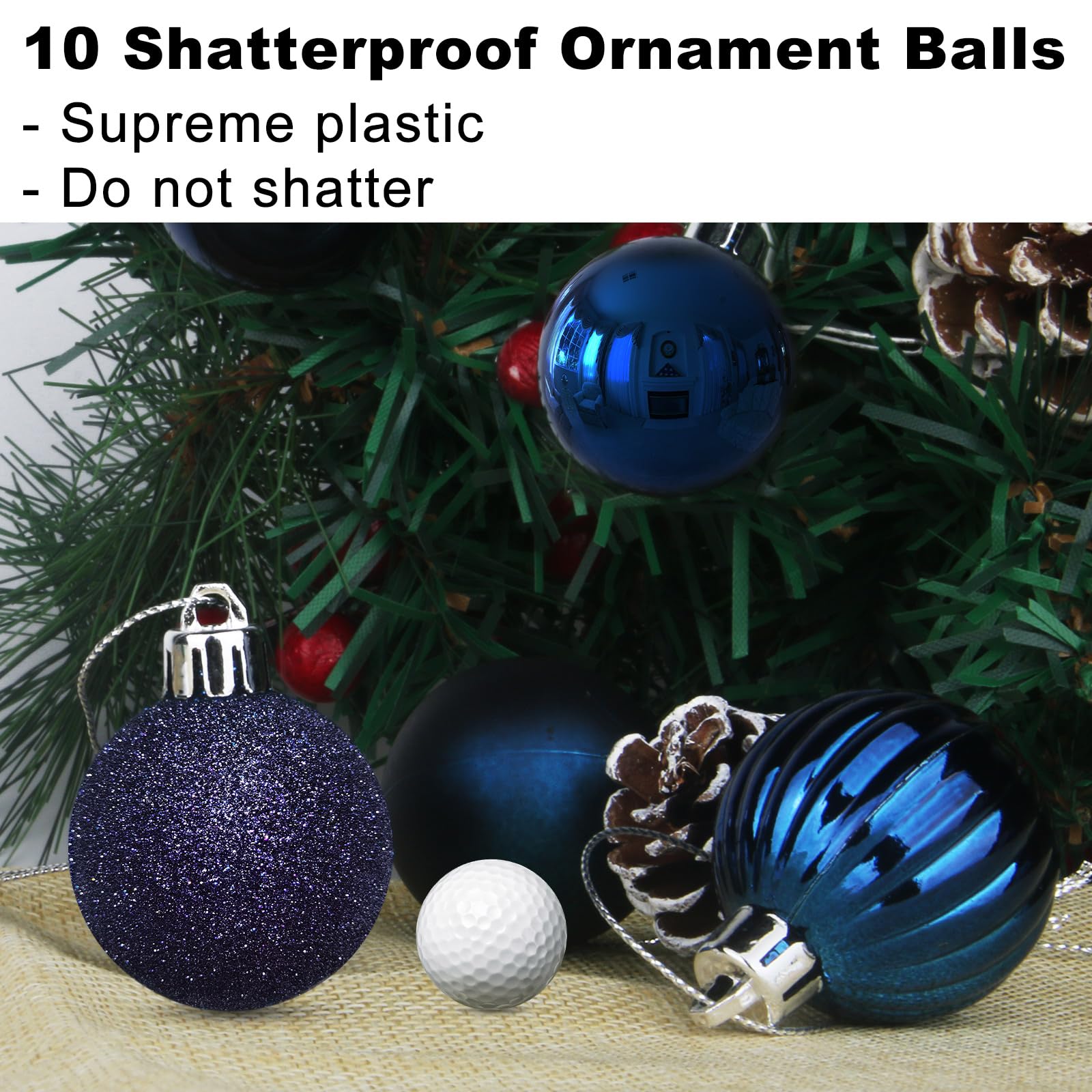 Amazon.co.jp: ネイビーブルー 3.2インチ Lサイズ クリスマスボール