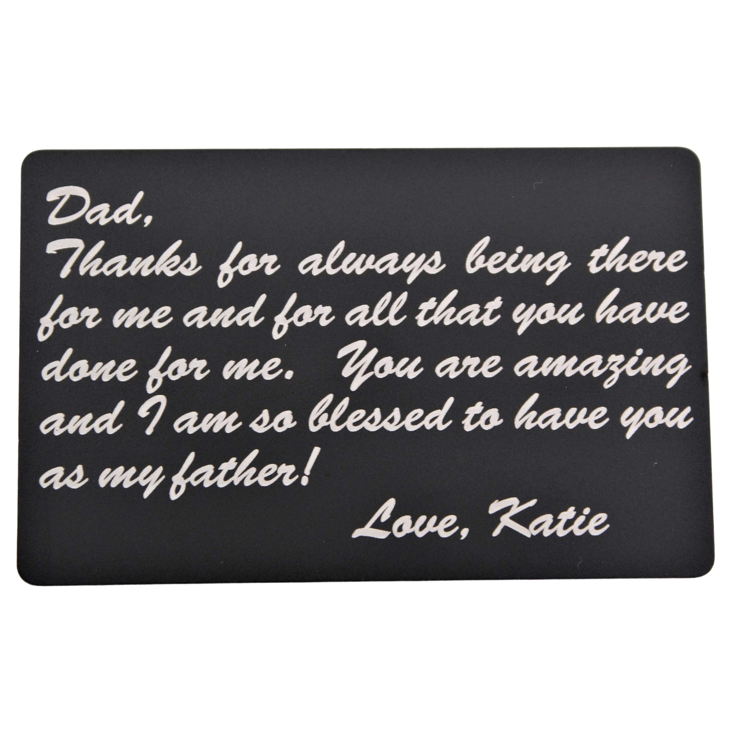 Palmetto Wood Shop Personalized Engraved Aluminum Wallet Card, Black