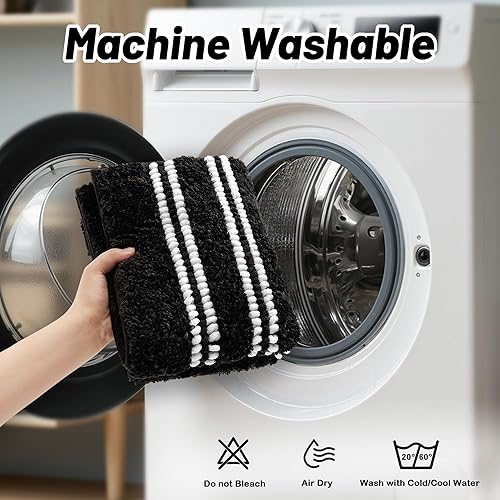 Miniatura 6 de Alfombras de baño antideslizantes, lavables, de 24 x 17 pulgadas, ultra suaves, súper absorbentes, para suelo de baño, alfombra de baño de felpilla