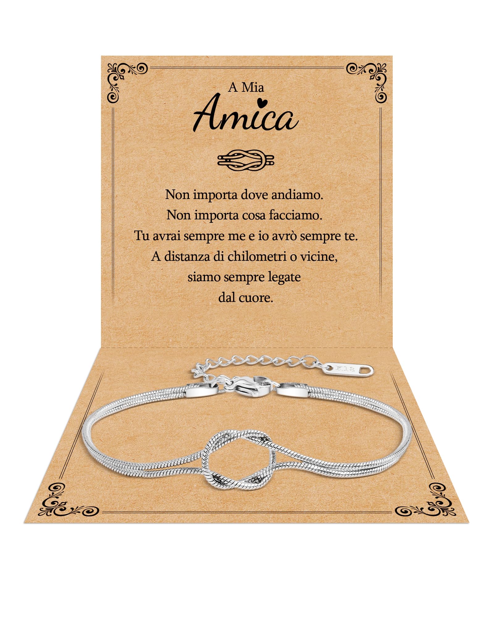Cheerslife Regalo per Amica/Sorella/Mamma/Figlia Braccialetti Amicizia Bracciale Amicizia Donna Regalo Donna Compleanno Laurea Natale Festa della Madre