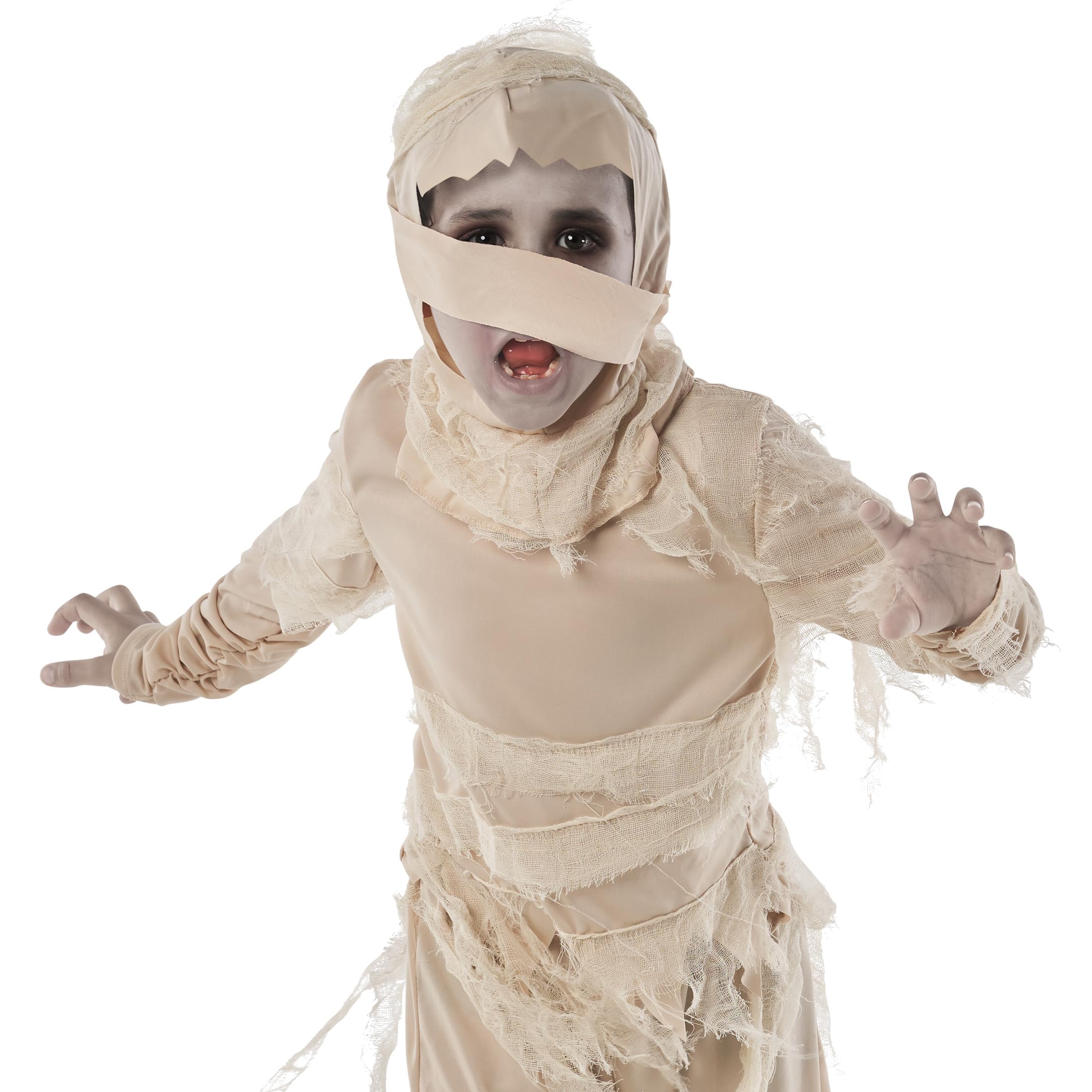 Morph Costume Mummia Bambino, Costume Halloween Bambino | Maglietta, Pantaloni & Cappuccio da Mummia, Stile Antico Egitto, Perfetto per Halloween, Ideale per il Gioco di Ruolo