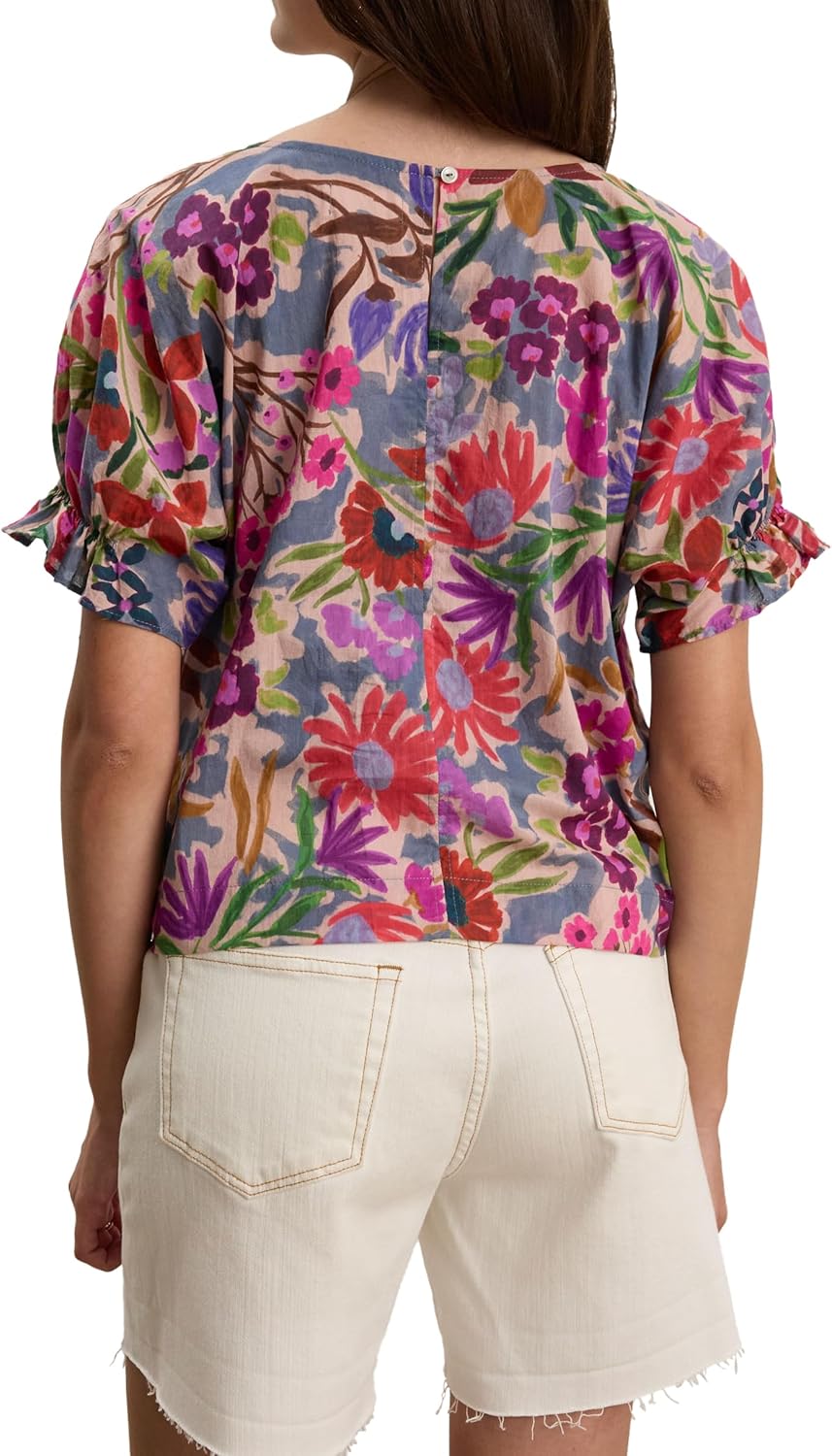 VELVET BY GRAHAM & SPENCER Women's Delilah Printed Voile Blouse, Tahiti - Image 2