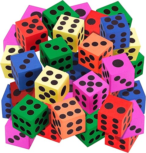 Miniatura 1 de Juego de dados grandes de espuma, paquete de 36, dados de colores para niños, ideal para aumentar las habilidades matemáticas, grandes regalos y