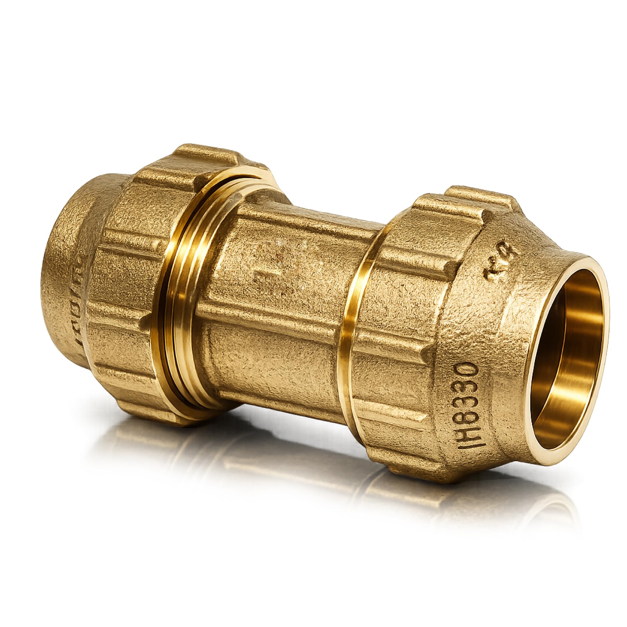Racor Igual de Latón, Ø50x50mm, Conexión Doble para Tuberías
