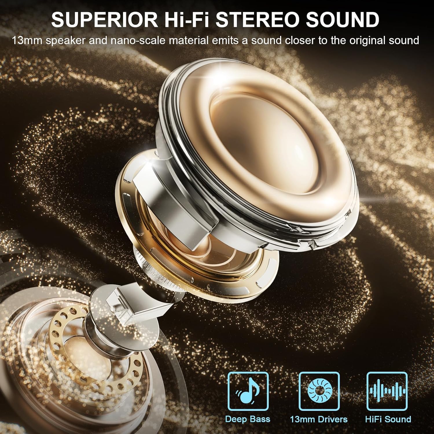 Auriculares Inalambricos Bluetooth 5.4 HiFi Estéreo, 48H Cascos Bluetooth