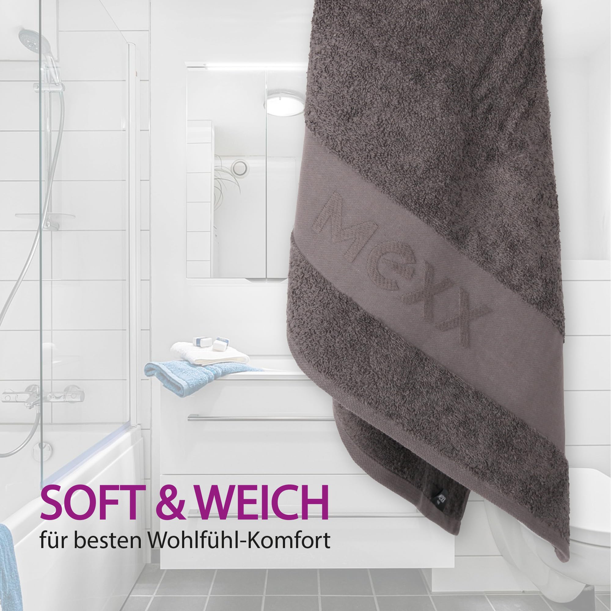 Bestlivings Mexx ręcznik do rąk (2 szt./antracyt) 50 x 100 cm, 100% bawełna – Öko-Tex, ręcznik do sauny, jakość premium, 450 g/m², super chłonny, szybkoschnący