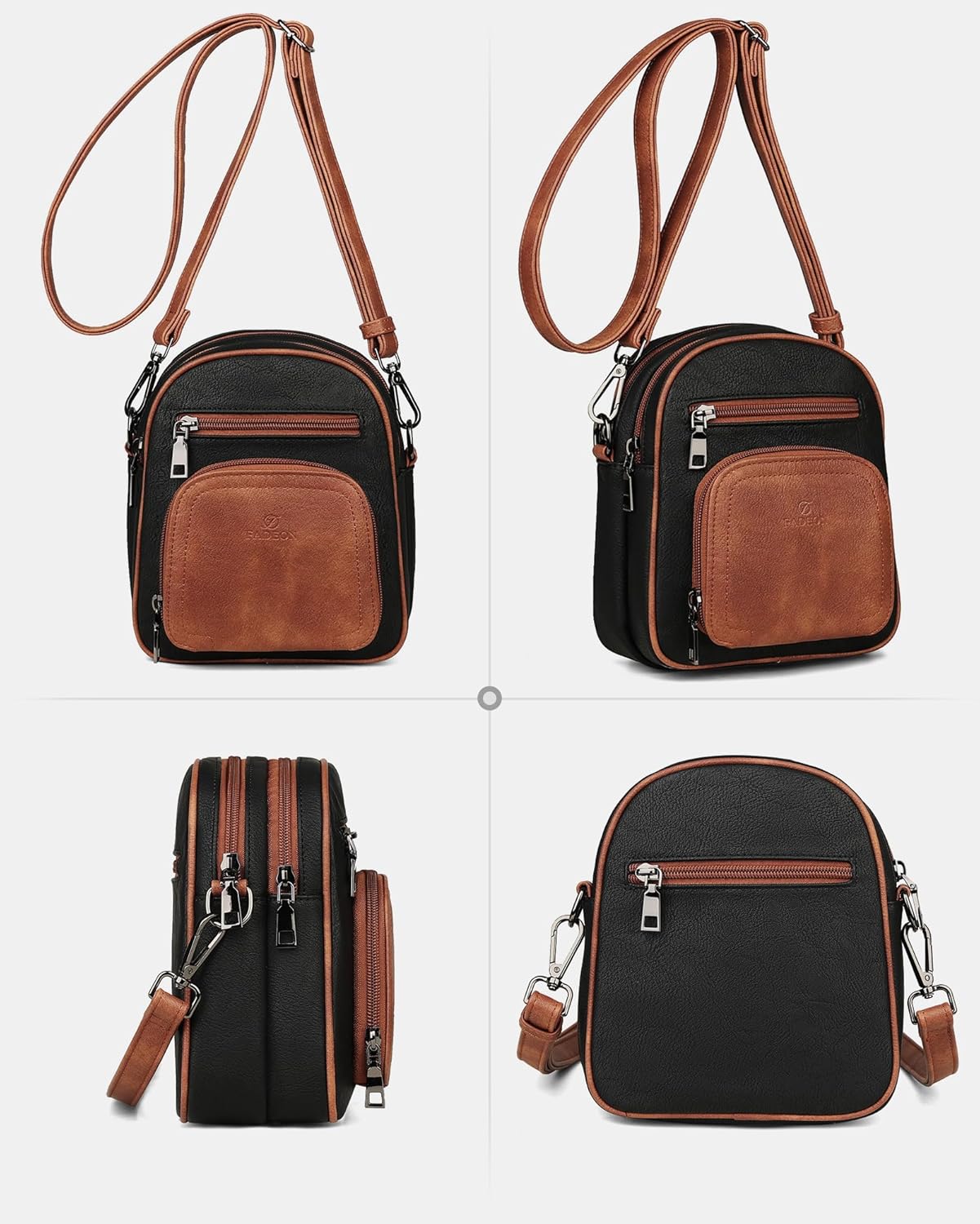 FADEON Small Purses for Women Crossbody Bags, Designer PU Leather Mini Cross Body Purse Travel Shoulder Bag Card Slots - Image 6