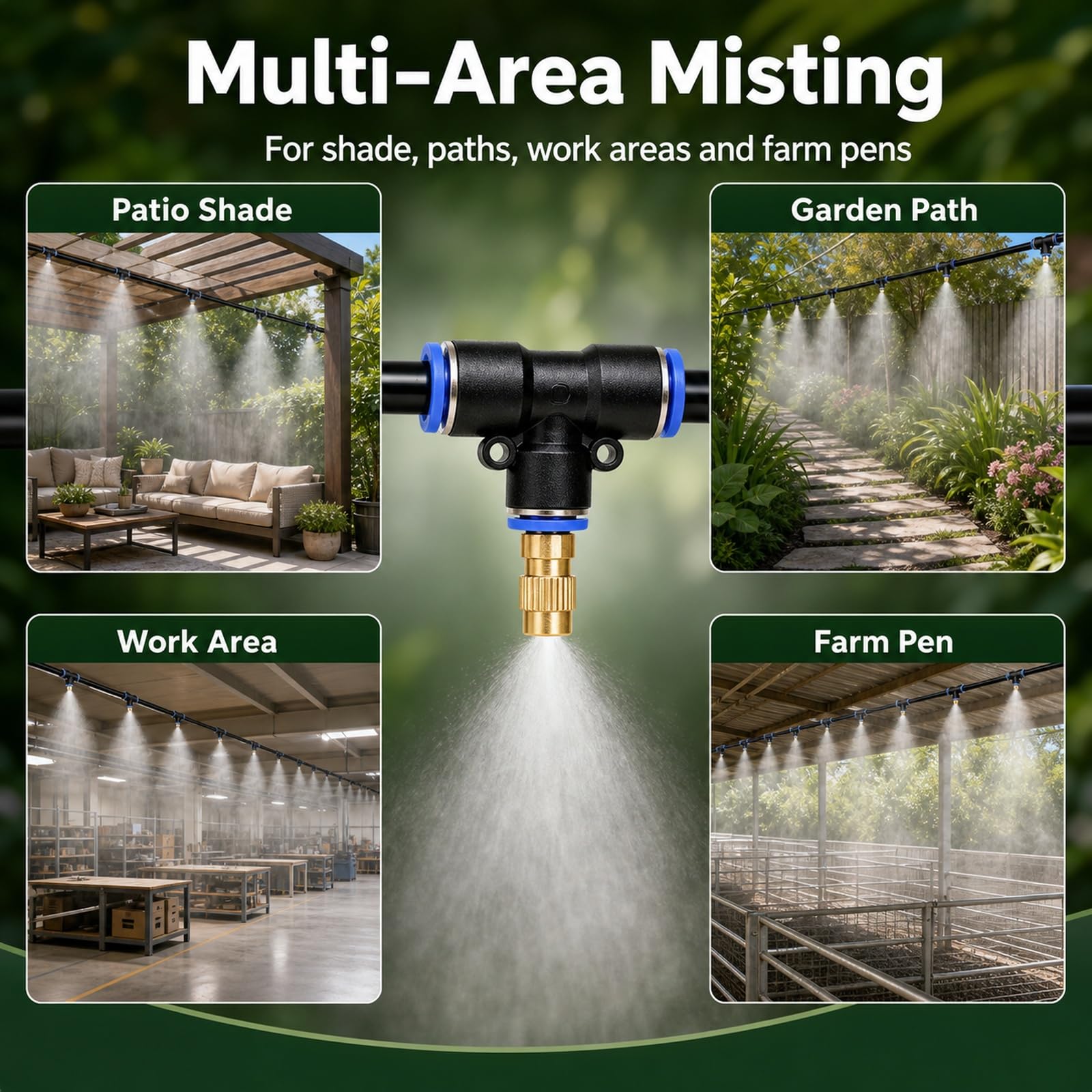 Kit per Sistemas di Irrigazione A Goccia Regolabile,Nebulizzatore d'Acqua per Terrazze,Nebulizzatore per Esterni,Installazione Semplice,Adatto per Fioriere da Balcone