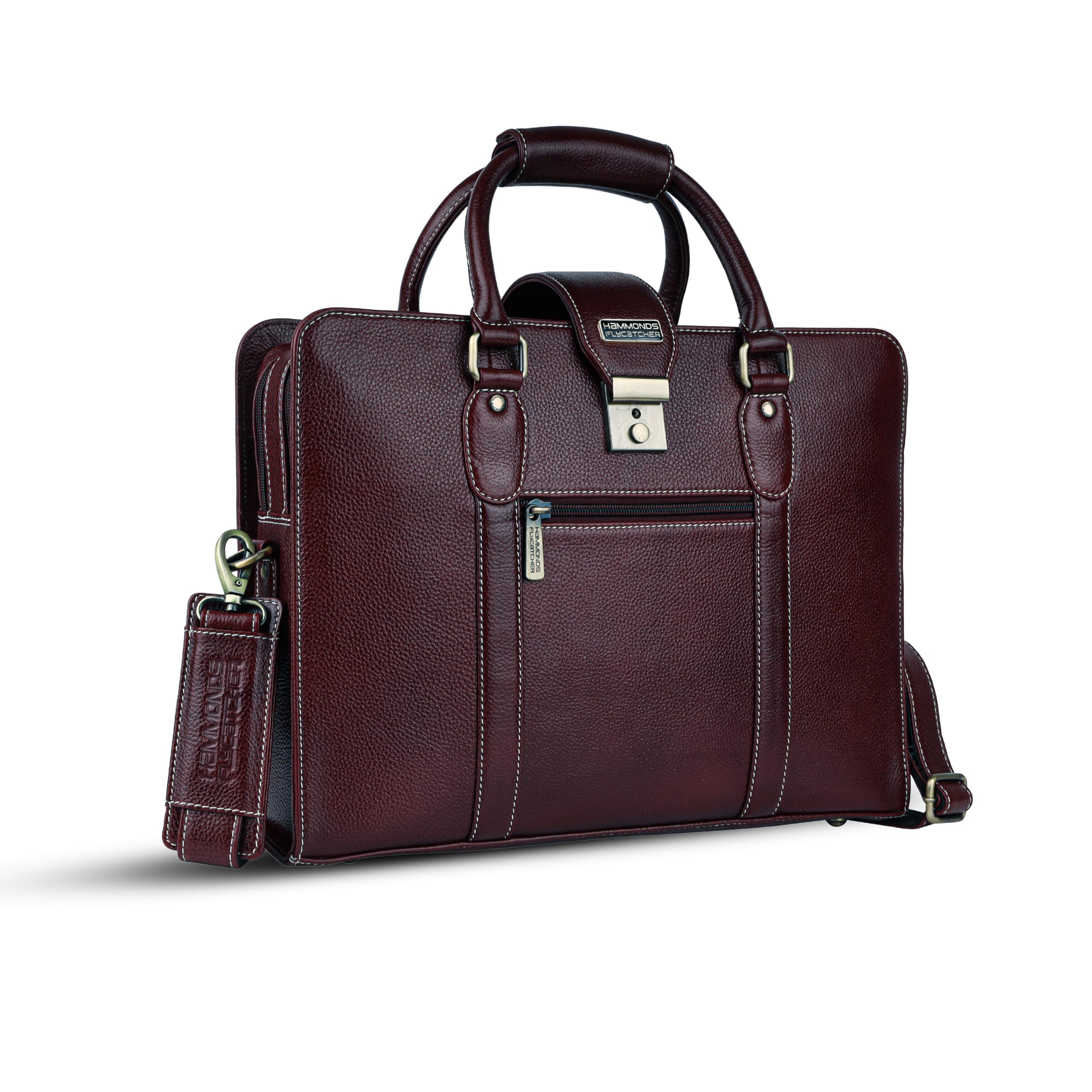 hammonds flycatcher 15.6" Laptop Bag for Men - Genuine Leather Office Bag - Messenger Bag with Padded Laptop Compartment, Multiple Pockets & Compartments - Ideal for Office, Travel, Daily Use-picture-16
