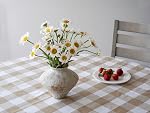 Rustic Farmhouse Textured Ceramic Vase, Handcrafted Distressed White Pottery Flower Vase for Centerpiece, Decorative Vases for Living Room, Kitchen, Bedroom, Office Decor, Gift & Weddings