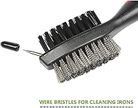 Vista 3 de Yoport® Cepillo para palos de golf y limpiador de ranuras para palos de golf de 2 pies, mosquetón de aluminio con línea retráctil, ligero