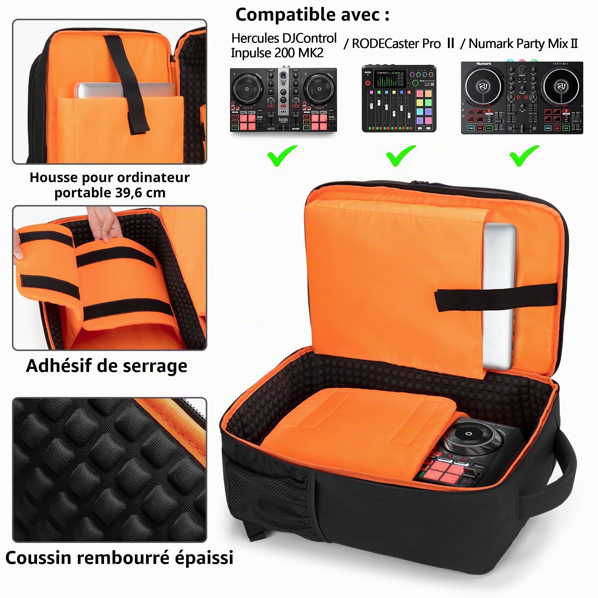 PGmoon Sac de Transport pour Contrôleur DJ Compatible avec RODECaster Pro II