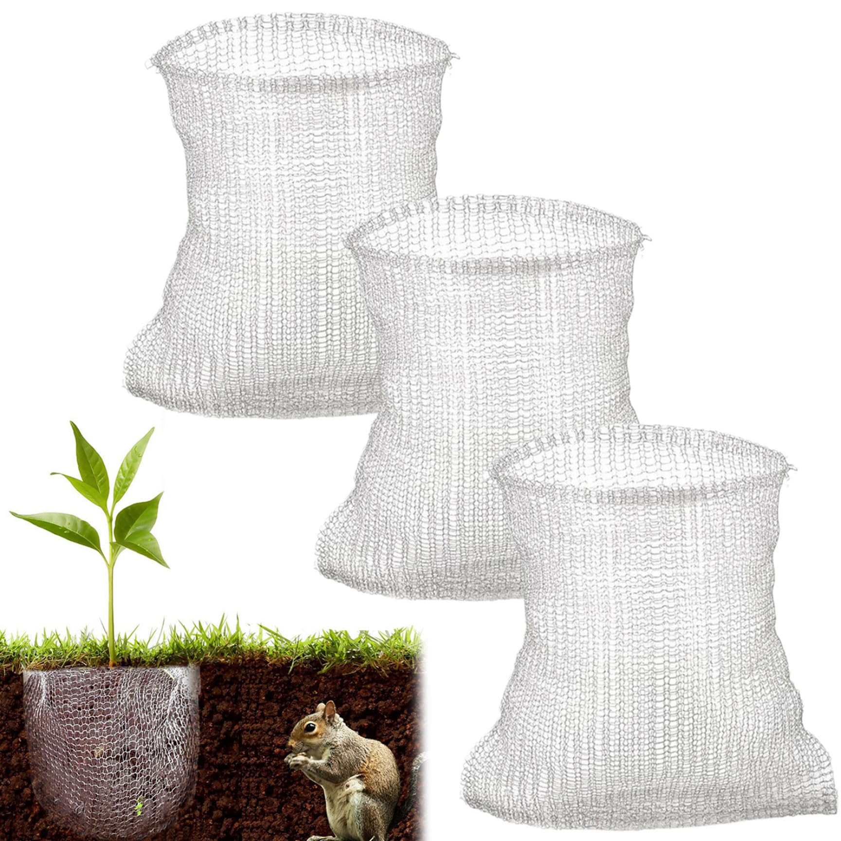 Cestas de alambre de gopher de acero inoxidable 3pcs de 60x60 cm para proteger raices