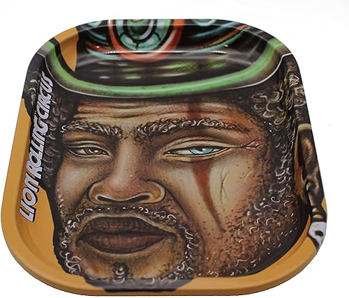 Lion Rolling Circus - Bandeja rodante de metal pequeña, diseño de Mr. Trampoline + tarjeta DSS Scoop