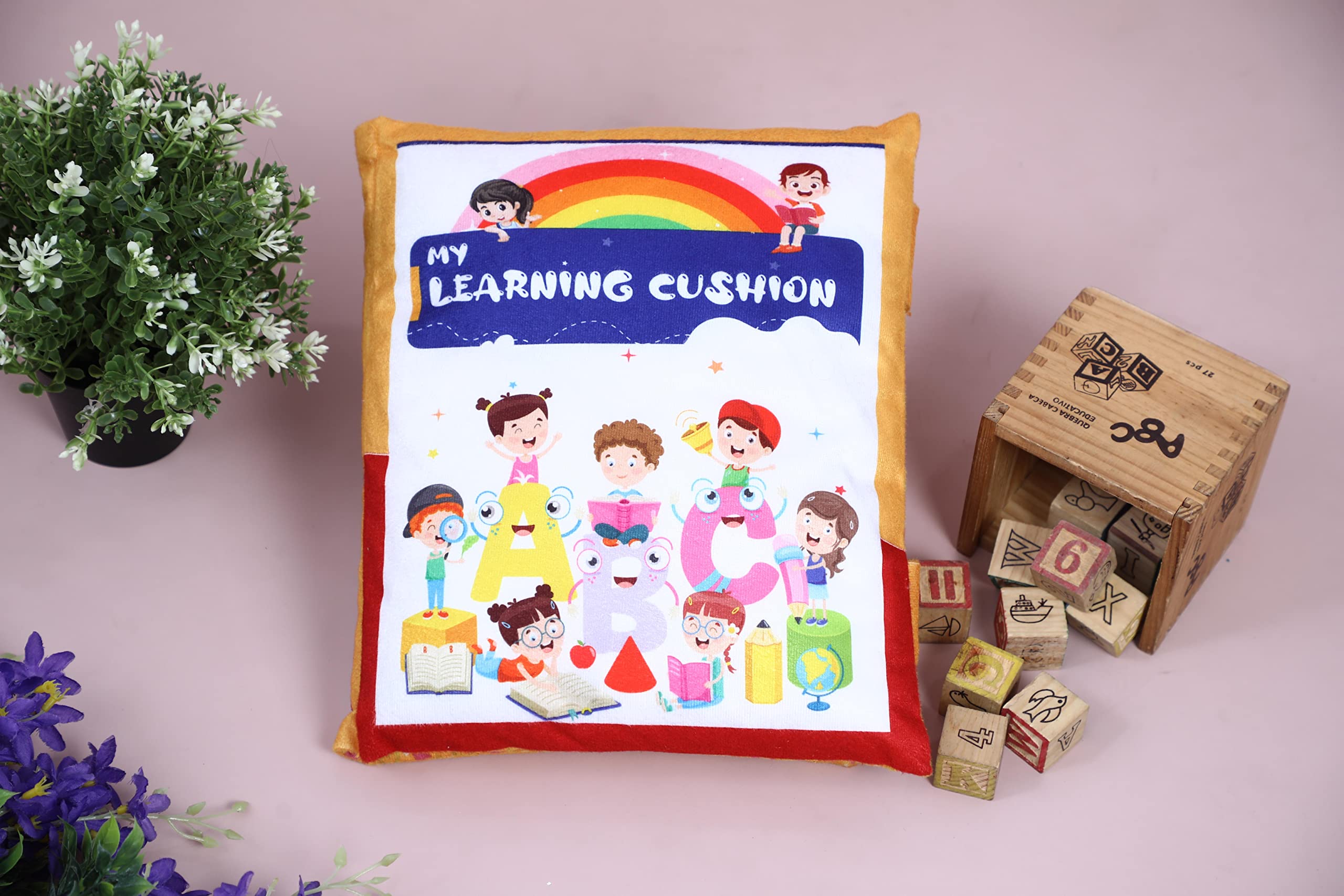 Cushion Villa Polyester | 1 Year Old Boys/Girls | Gift Toys & Cushion Books For Kids | Learning And Educational Soft Toys Pillow, Gold (B0B8NK8YBZ) Amazon Price History, Amazon Price Tracker