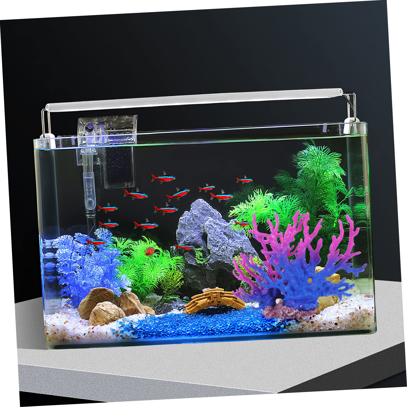 GALPADA Artificial Coral Aquarium Decor Tank Plant for Lifelike Fish Tank Landscape Vivid Resin Coral Ornament with Durable Base for Stunning Aquarium Decoration