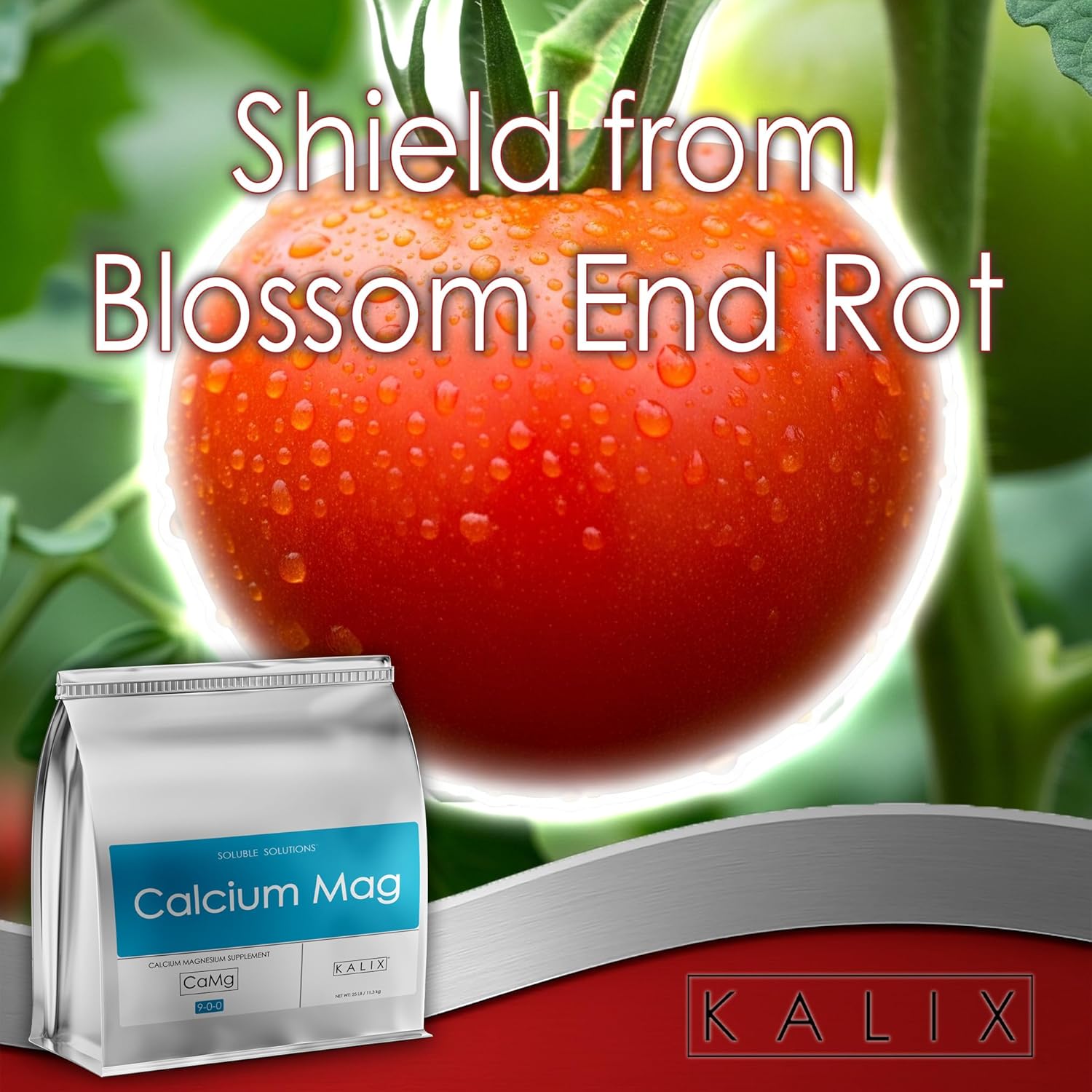 KALIX Calcium Mag | 9-0-0 + 15% Calcium + 3% Magnesium | Water-Soluble Supplement for Tip Burn, Leaf Curl & Nutrient Deficiency Prevention | for Soil, Hydroponics & Fertigation | 25 lb