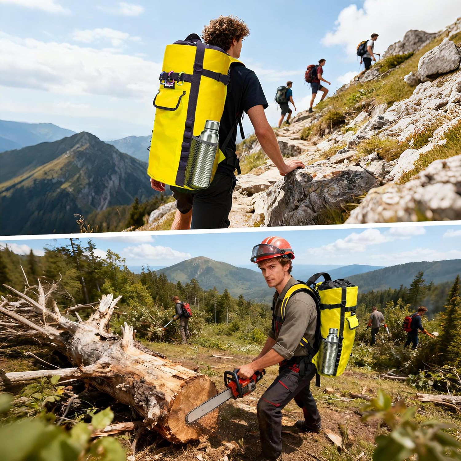 Rock Climbing Rope Storage Bag - Large Capacity Tree Rope Storage Backpack, Waterproof Oxford Outdoor Climbing Rope Bag With Adjustable Shoulder Straps - Yellow