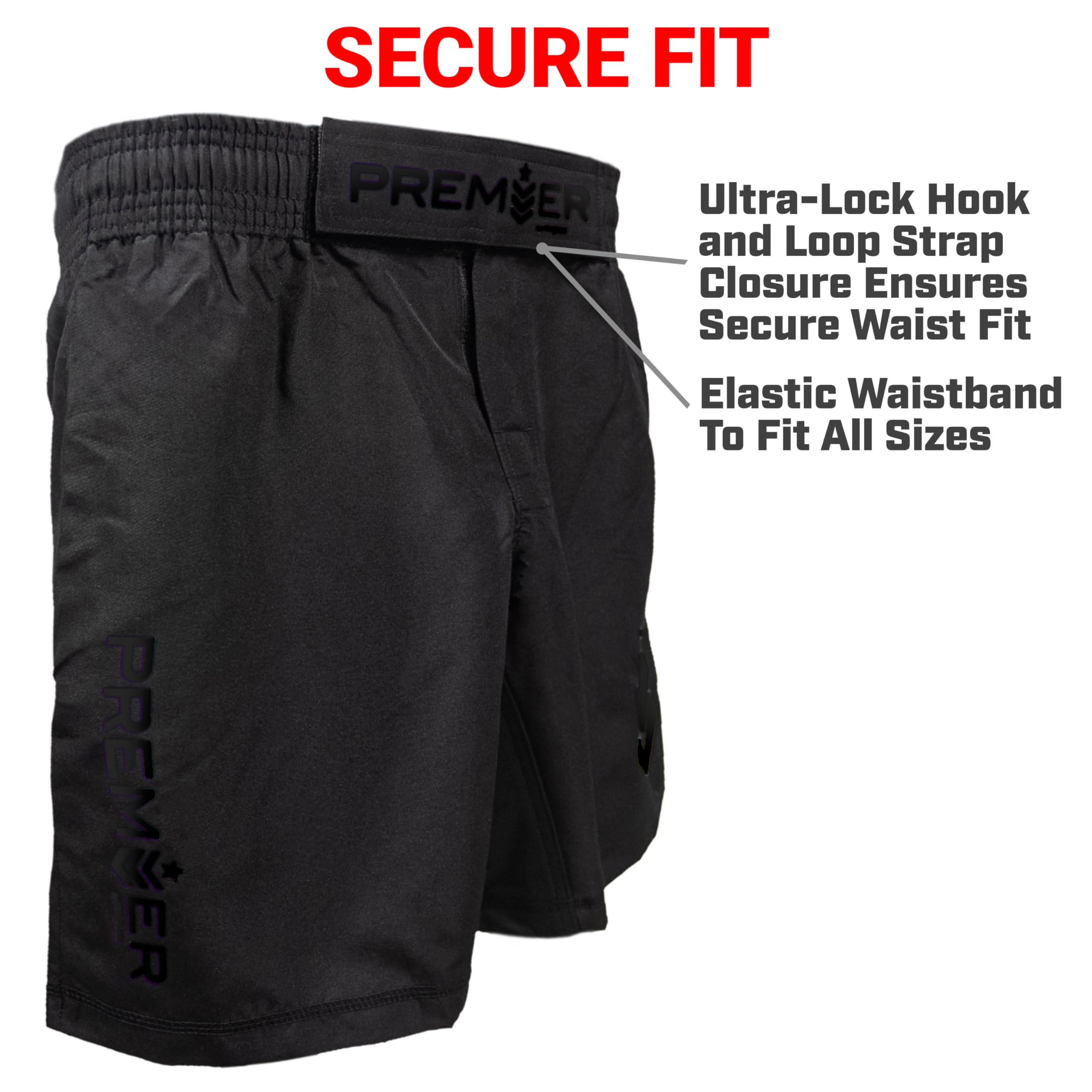 Revgear Youth MMA and Boxing Shorts, Muay Thai Kickboxing Gear, Elastic Waistband, Double Stitched, Ideal for BJJ, Wrestling, Grappling, Fight Training (Black/Black X-Small Youth)