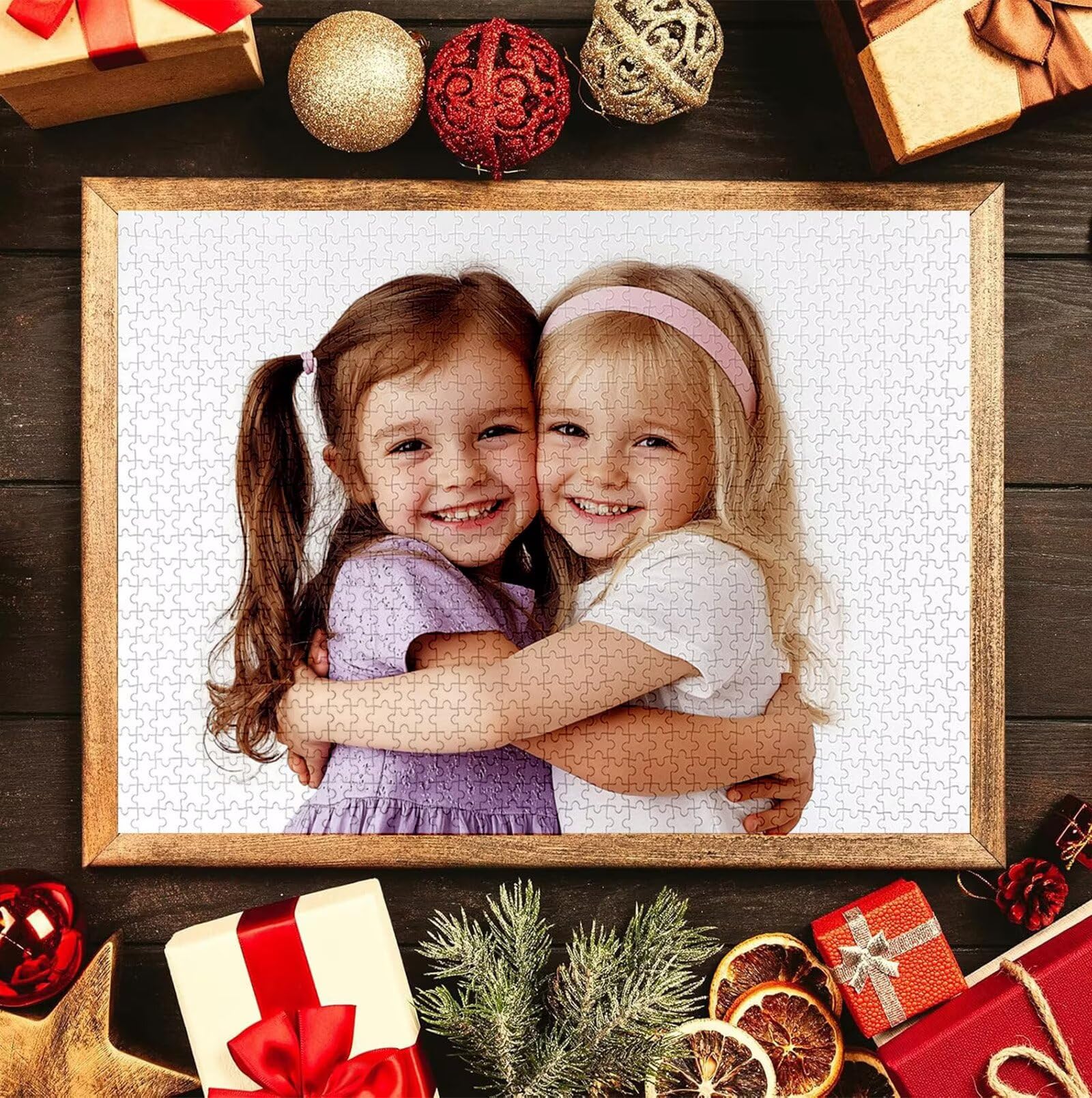 Puzzle Personalizado con Foto, Personalizada Rompecabezas Personalizado Diseña tu Logo Foto o Texto, Personalizado Navidad Halloween San Valentín Parejas Niños Familia Amigos h-4085