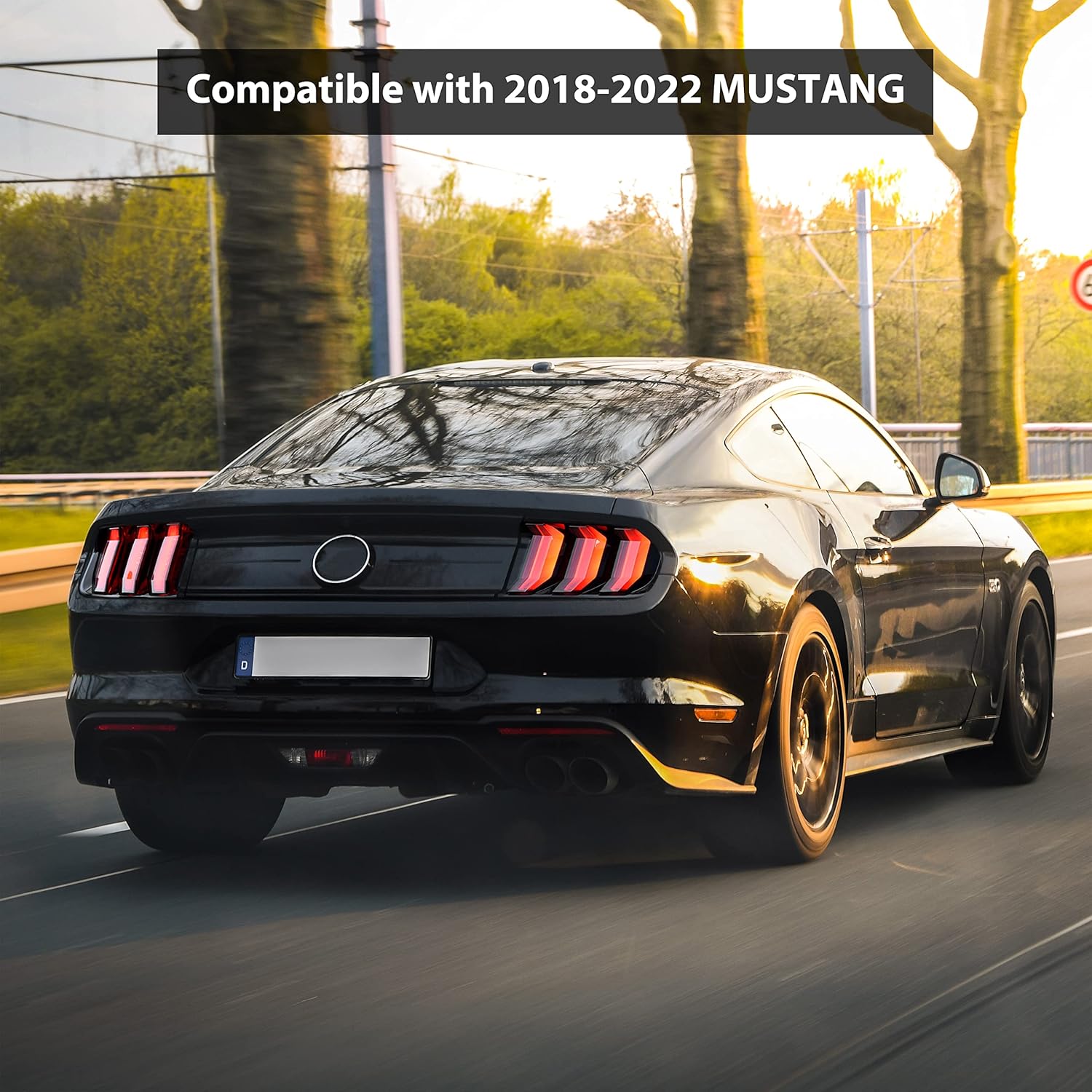 Tail Light Cover for Mustang GT 18-22, Tail Light Lamp Covers Trim Protector for Ford Mustang 2018 2019 2020 2021 2022 Accessories, 6PCS, Smoke Black