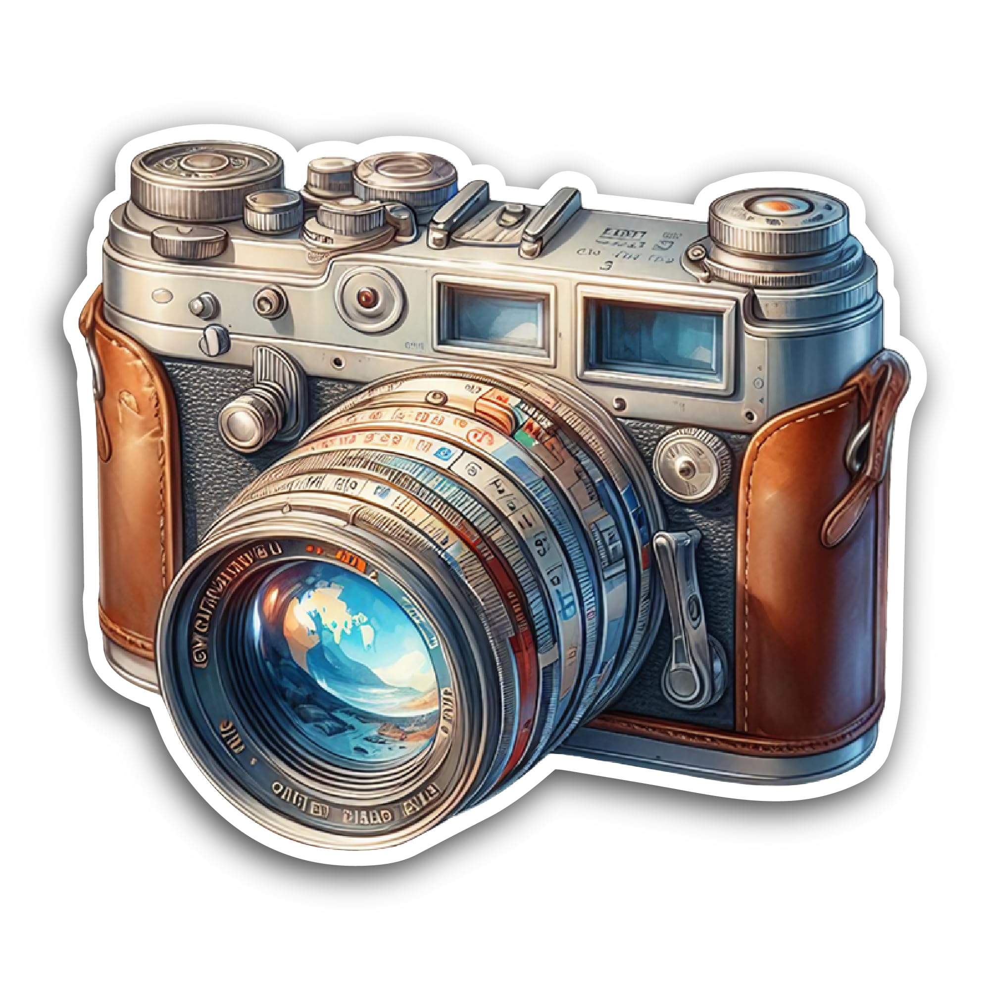 2 (Pieces) 3" and 5" Vintage Camera Sticker, Waterproof Vinyl Decals for Many Purpose Like Cars, Trucks, Laptops, Phones, Windows and More