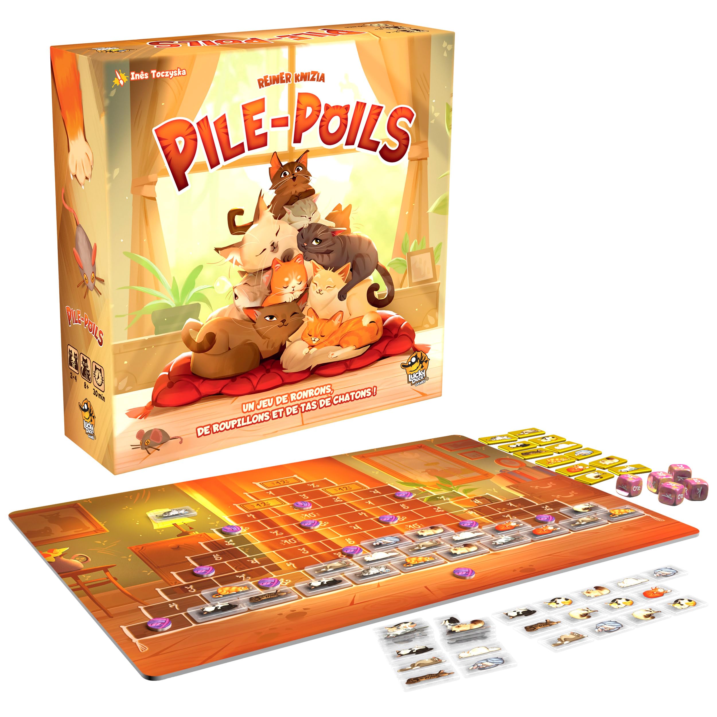 Pile Poils - Jeu de Société Familial avec Chats et Dés
