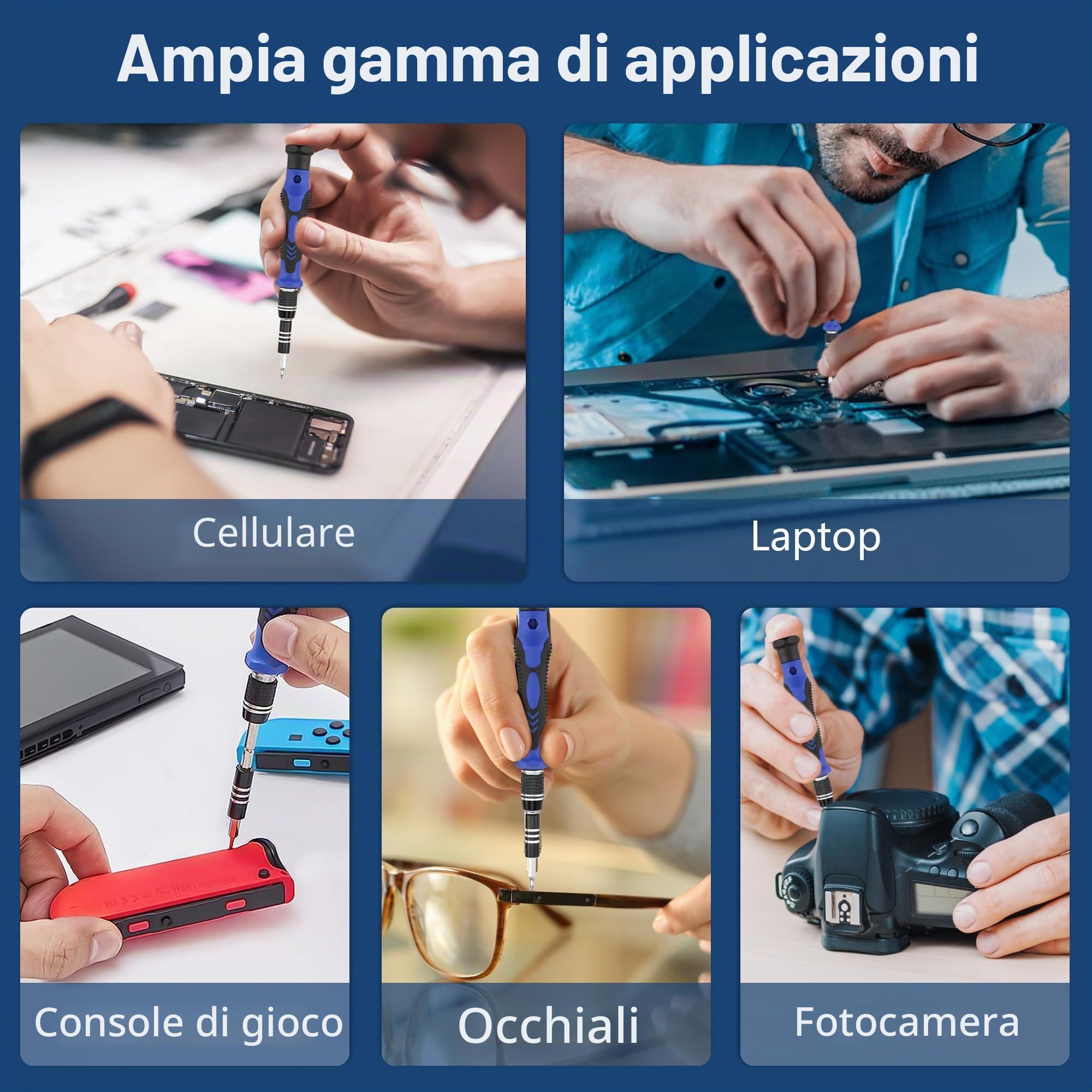 XOOL Kit Cacciaviti di Precisione 62 in 1, Cacciaviti Magnetici per Riparazioni Elettroniche, Smartphone, PC, Computer Portatile, iPhone, MacBook, Tablet e Altri Dispositivi