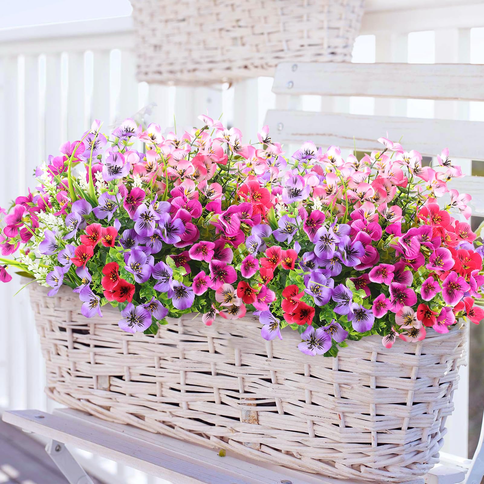 Fiori Artificiali XYLENCO Orchidee E Eucalipto - Resistenti UV Per Interno Ed Esterno - Foto 2