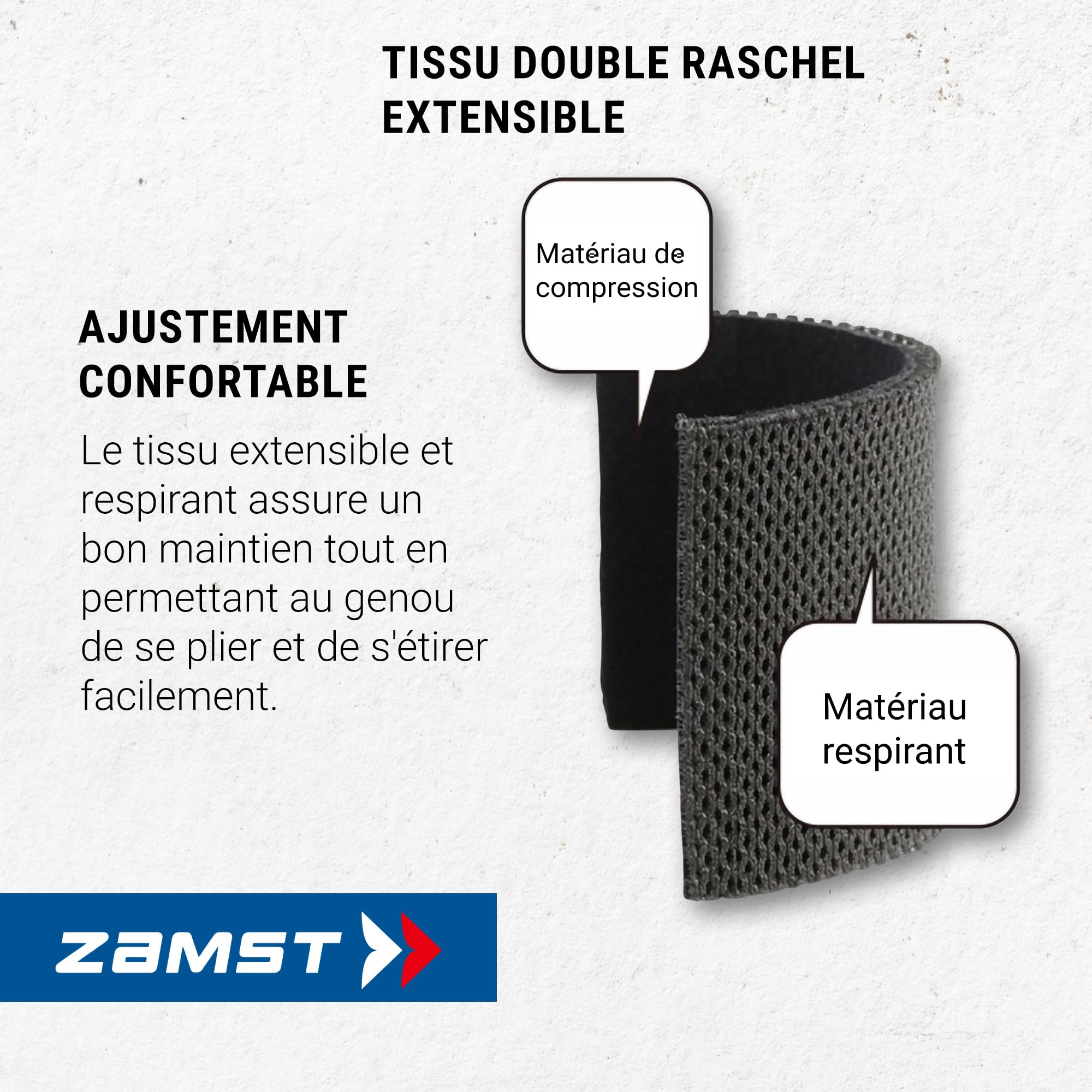 Zamst JK-1 Genouillère de Sport - Compression ajustable avec rembourrage rotulien intégré - Soutien du Genou - Enfants et Adultes - Taille S