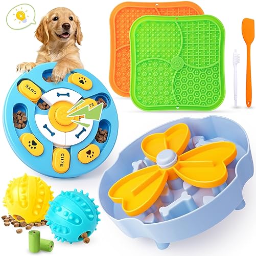 Forfon Curated Dog Puzzle Toys for Boredom and Mental Stimulation, 10-Pack Enrichment Toy Set with Slow Feeder Bowl, Lick Mat & Treat Ball to Keep Dogs Busy and Engaged - Curated Dog Puzzle Toys