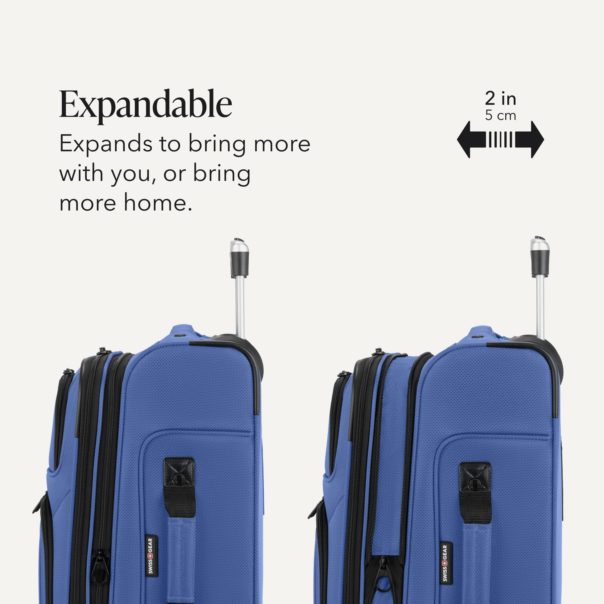 SWISSGEAR Sion Carry-On/Large Softside Expandable Spinner Luggage Set, Lightweight, Regatta, 2-Piece Set (21/29-Inch) view 5