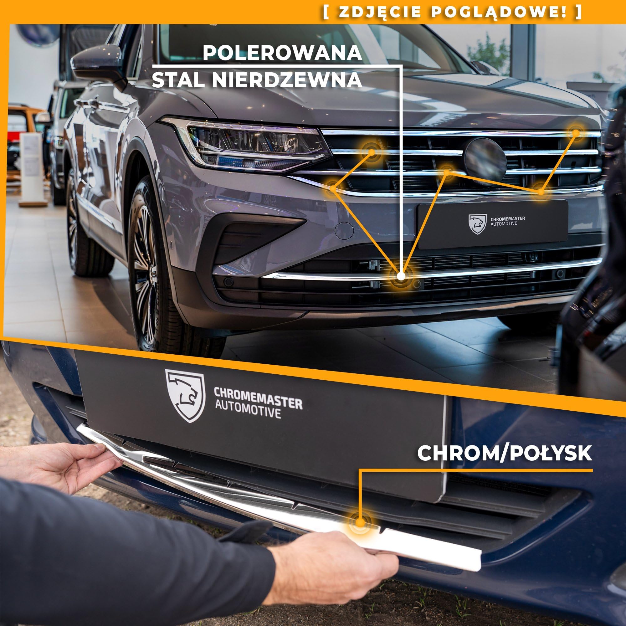 CHROMEMASTER | Kompatybilna z Fiat Tipo Hatchback 2016-2020 | Listwa Atrapy Zderzaka Przedniego; Stal Nierdzewna Polerowana | Idealne Dopasowanie; Nowy, Atrakcyjny Wygląd Samochodu