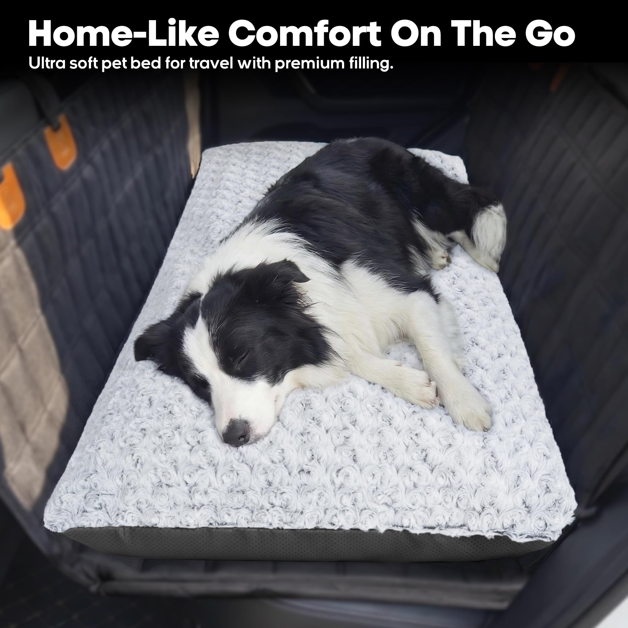Loiion Cama Perro Coche Asiento, Alfombra Antideslizante, 122x62x7cm | Funda Asiento Coche Perro, Cama Perro Desenfundable y Lavable, Impermeable, Desmontable Lavable