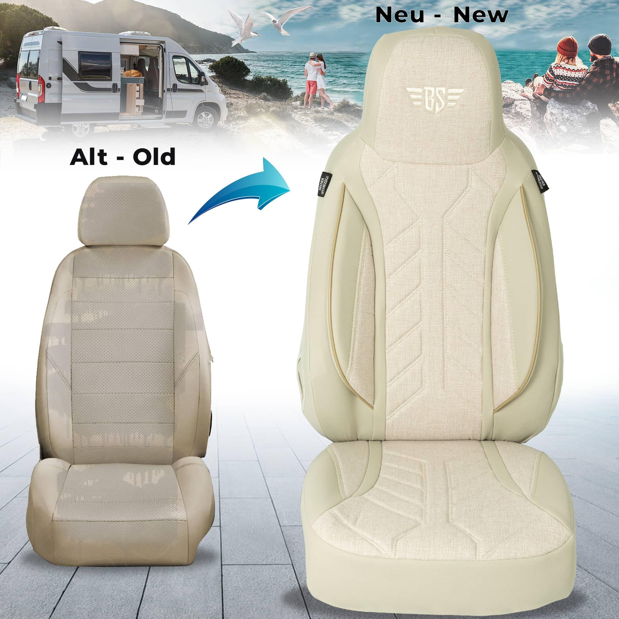 Housses De Siège Camping-Car Sur Mesure Bremer – Fiat Ducato 250 Cruiser Line 640 – Protection Premium 3 Couches