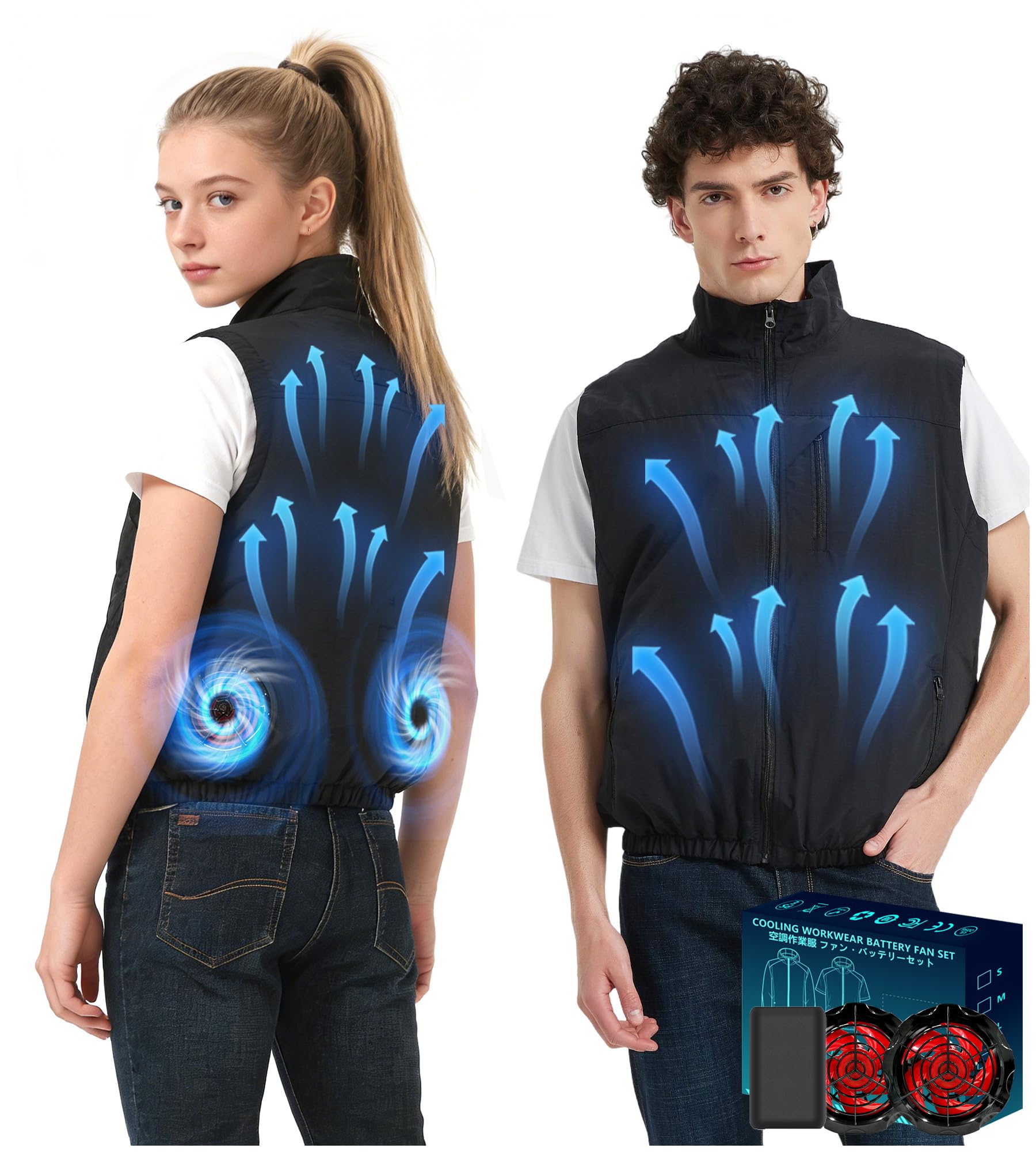 Cooling Vest Jacket with 2 Fans