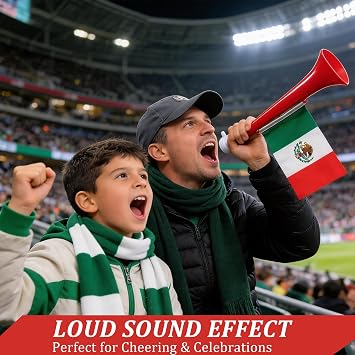 2Pcs Stadium Horns - Loud Sturdy Plastic Trumpets for Sports Events, Parties and Celebrations | Vuvuzela-Style Noise Makers for Crowd Cheering, Graduation, Parades, Birthday Parties