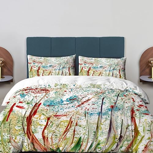 Miniatura 7 de BaoNews Juego de funda de edredón para árbol de Navidad blanco, tamaño King, 3 piezas, adornos navideños de copos de nieve, juego de ropa de cama de