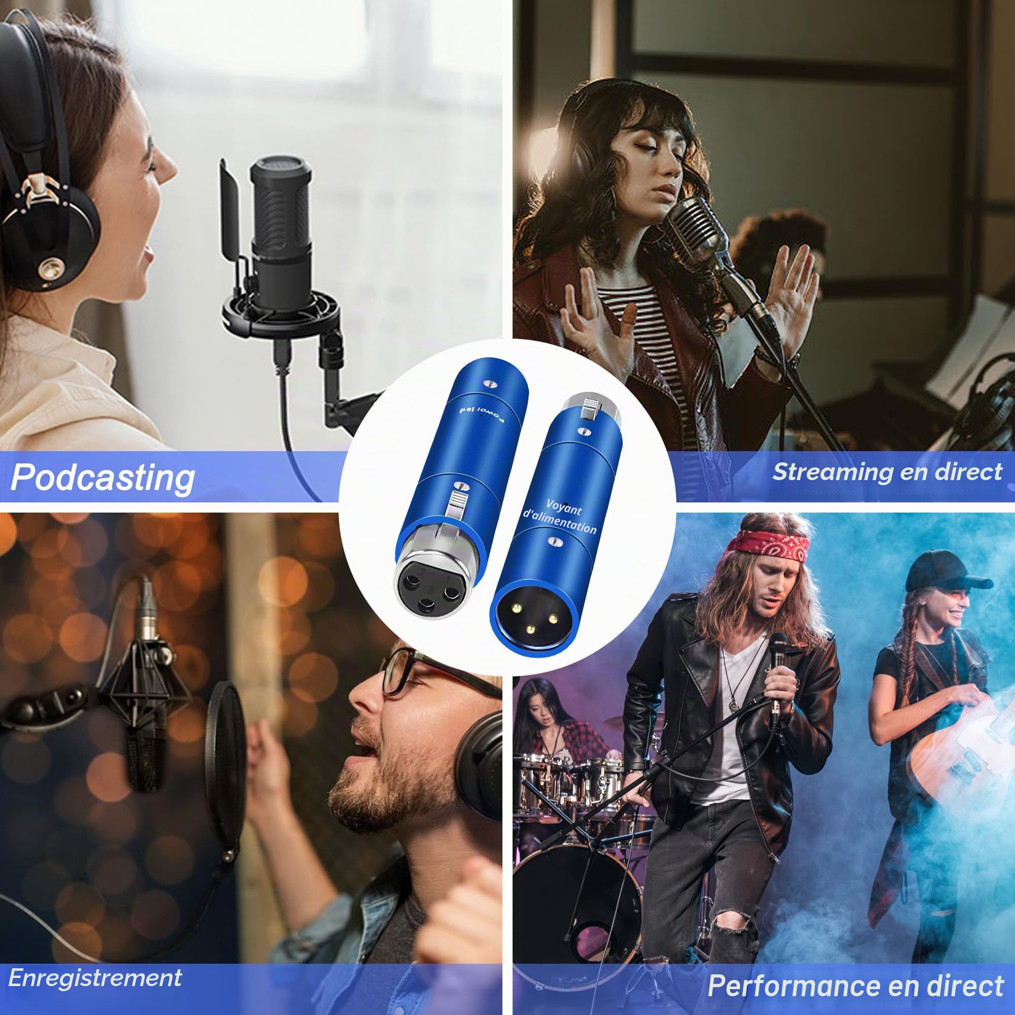 XMSJSIY Préamplificateur de micro pour microphone - Gain ultra propre pour microphone dynamique actif en ligne jusqu'à +28 dB - Amplificateur XLR professionnel pour enregistrement en studio de