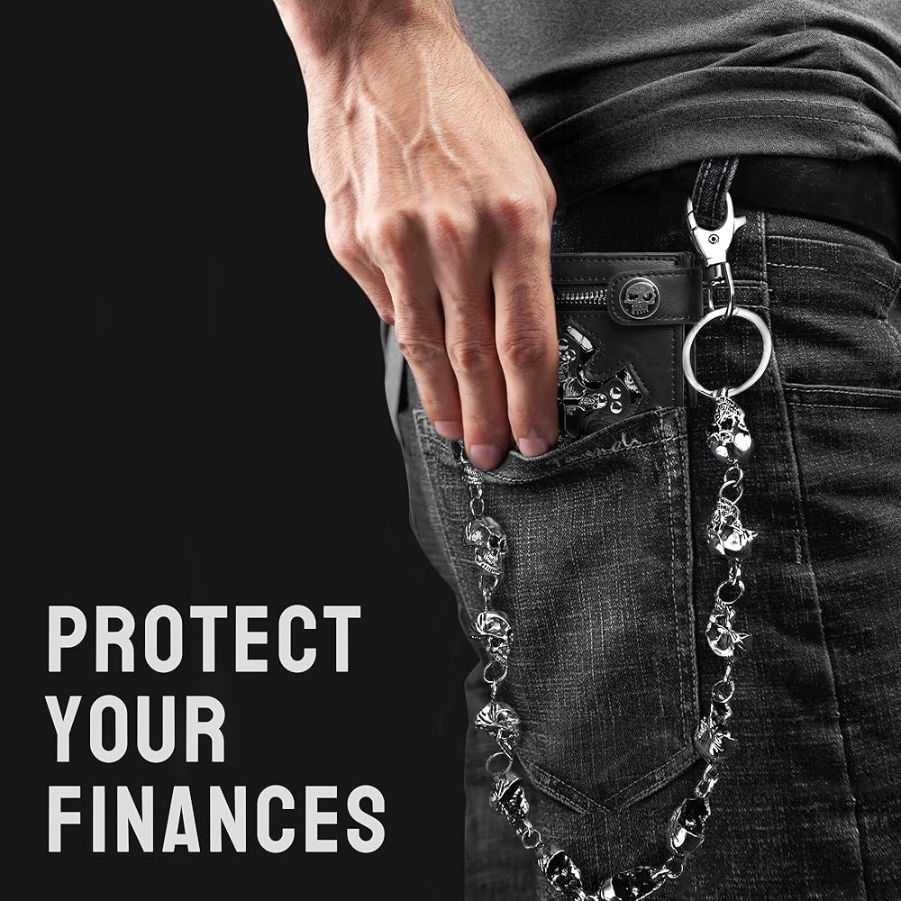 Amazon.com: Girinme Wallet Chain - Unisex Punk Skull Biker Pant
