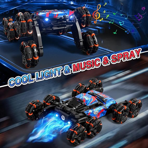 Sunrad 8WD Gesture Sensing RC Stunt Car with Spray & Light & Music Hand RC