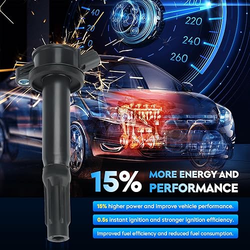 Miniatura 5 de Paquete de bobinas de encendido + bujías de iridio para Ford Fusion 2006-2009, Mercury Milan, Lincoln Zephyr 2006, Mazda Tribute 2009, 3.0L V6,