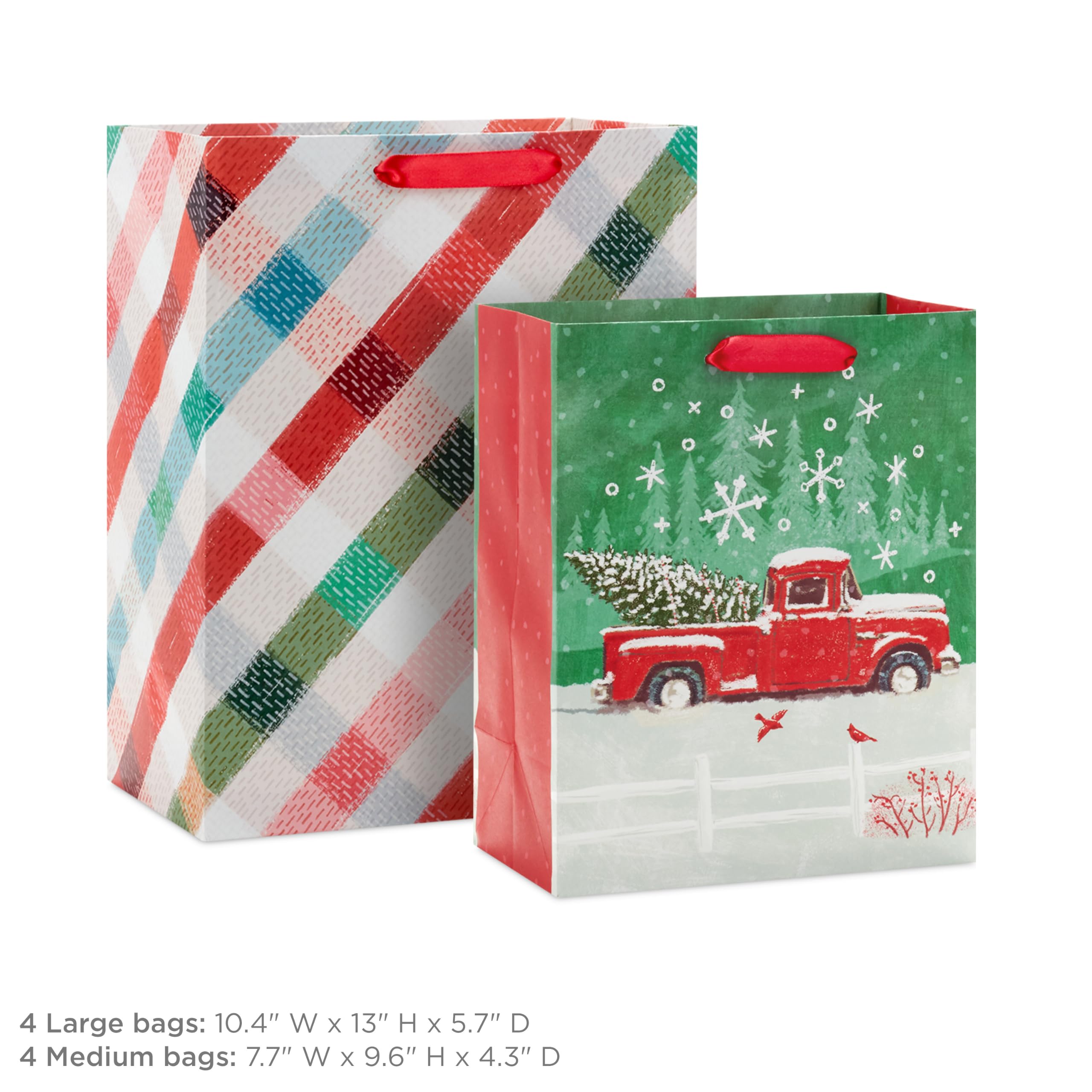 Hallmark 22,9 cm mittelgroße und 33 cm große Weihnachts-Geschenktüten