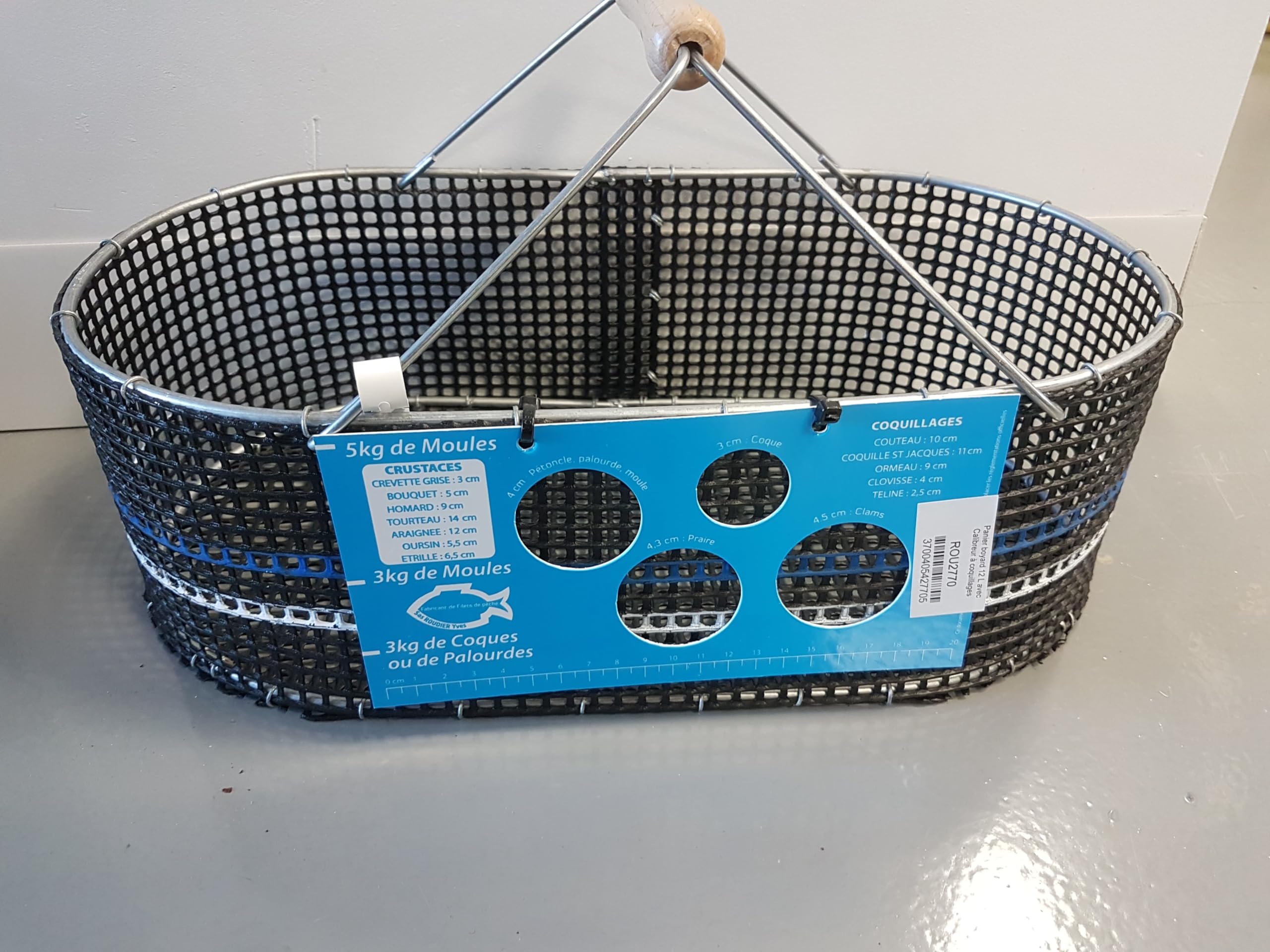 Panier Boyard 12 L avec Calibreur à Coquillages