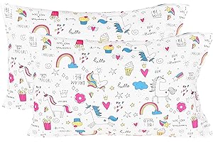 Premium Cotton Unicorn Pillowcases Set of 2