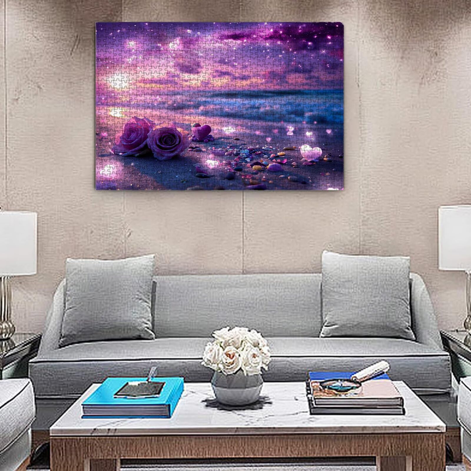 Jigsaw Puzzle, 1000 Pezzi Puzzle Classici, Amore Puzzle Rilassamento Intelligence, Mpossibile Difficile Puzzles impegnativo per adulti Puzzles per Gioco Familiare, Regalo per Amore Amico Rosa 1 K0F153