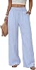 Pantalón de Pierna Ancha para Mujer de Cintura Alta con Bolsillos, Casual 1