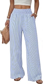 Sampeel Wide Leg Pants Woman High Waist Trousers with Pockets Casual Lounge