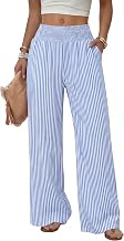 Sampeel Wide Leg Pants Woman High Waist Trousers with Pockets Casual Lounge